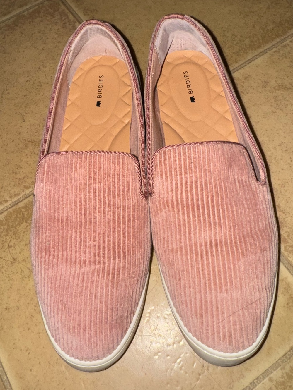 BIRDIES The Swift Carnation Pink Corduroy Slip On Shoes - Women's Size 9.5
